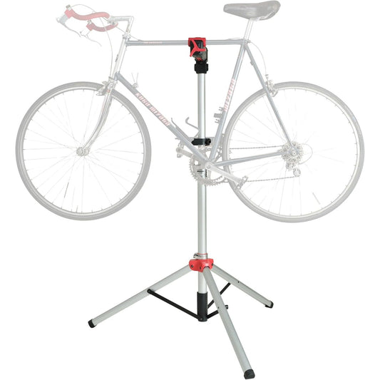 Bike Repair Stand Adjustable Metal Workstand with Bag Silver Red PRO BIKE TOOL