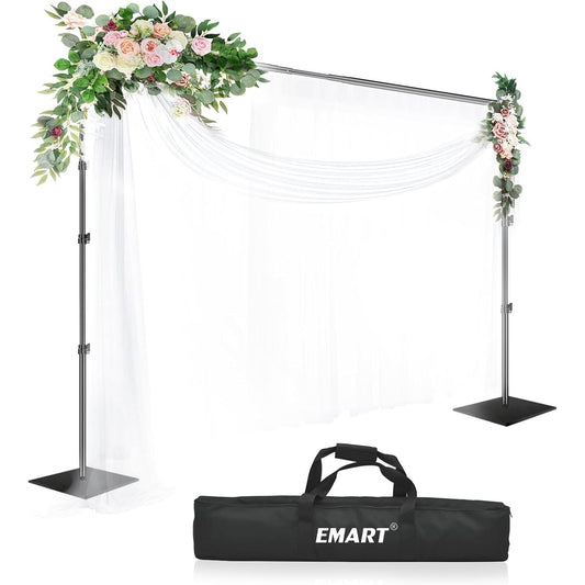 EMART 10x10ft Heavy Duty Black Backdrop Stand, Adjustable Support Kit