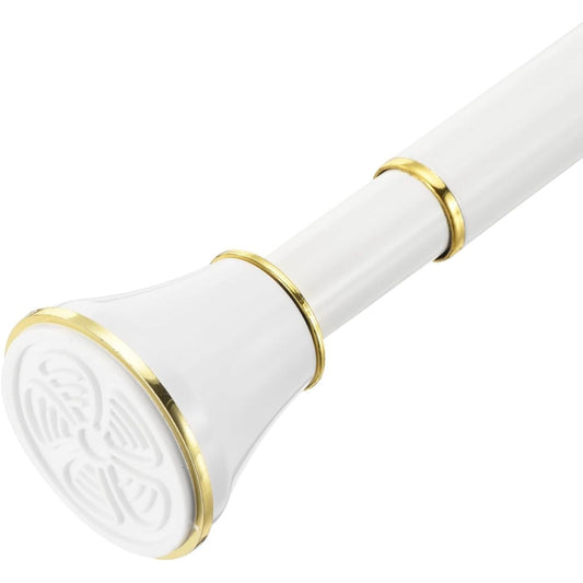 Curtain Rod Adjustable 43-79 Inch Spring Tension Stainless Steel White Gold