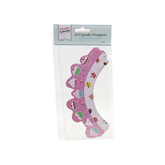 Get Baking! Set Of 12 Cupcake Wraps In Opp Bag W/header Card