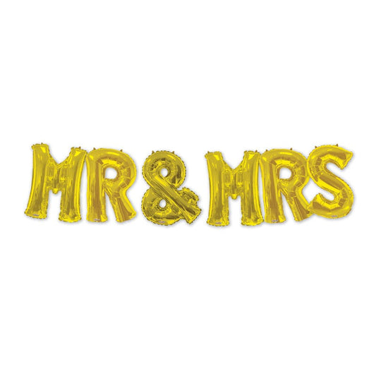 Mr & Mrs Gold Balloon Bouquet
