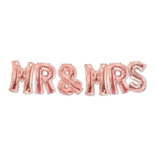 Mr & Mrs Rose Gold Balloon Bouquet