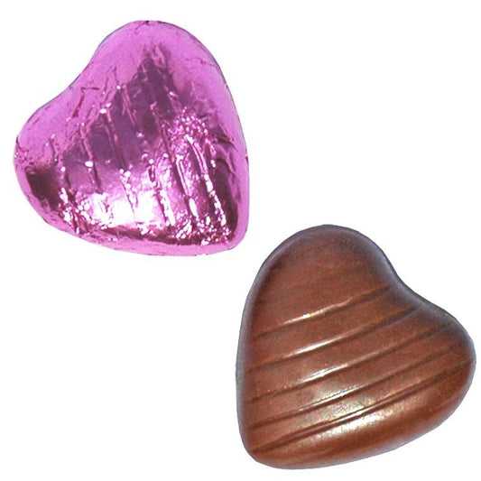Pink Foil Chocolate Hearts (1kg)