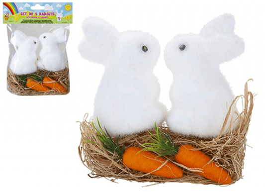 Rabbits With Carrots & Grass