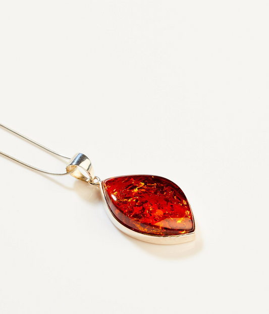 OOAK Solwood Flame Amber Pendant