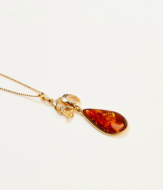 OOAK Luminous Bloom Amber Pendant