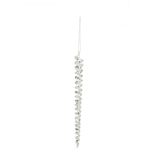 Winter Wonderland Glass Silver Icicle (25cm)