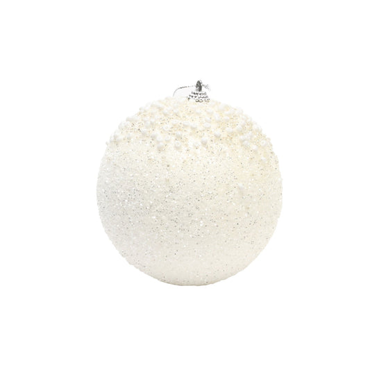 Winter Wonderland Glitter and Bead Snowball Bauble (Dia12cm)