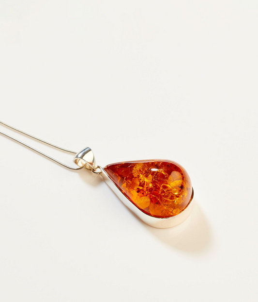 OOAK Golden Drop Amber Pendant
