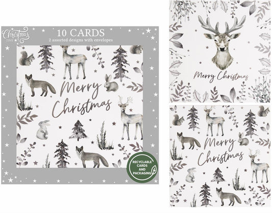 Silver Deer Christmas Crackers (Pack of 10)