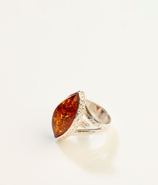 OOAK Sunfire Amber Adjustable Ring (SIZE P-U)