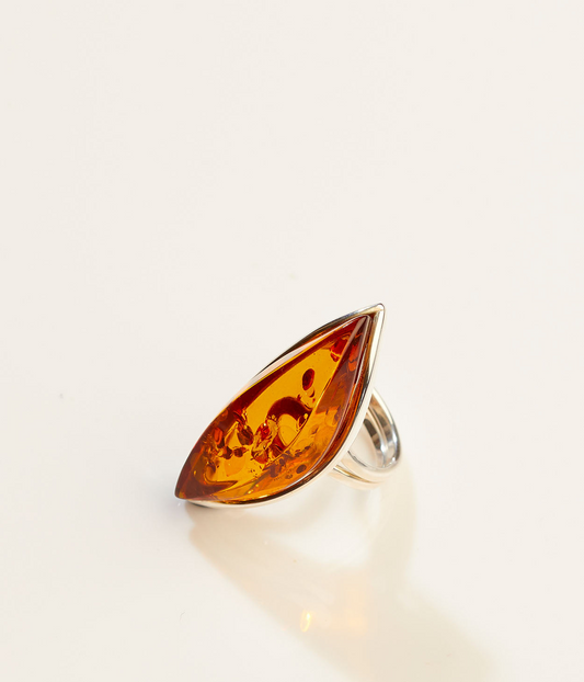 OOAK Firesong Amber Adjustable Ring (SIZE M-S)