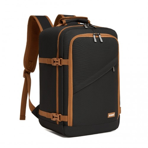 BPK2531S - Kono Multi-purpose Business Carry-On Backpack–Fits 15.6" Laptop, Ideal for Work, Travel & Daily Commute - Black and Brown