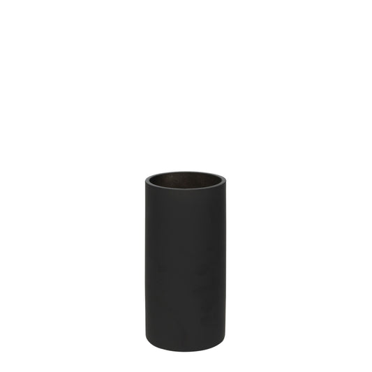 Matt Black Glass Cylinder Vase (20cm)