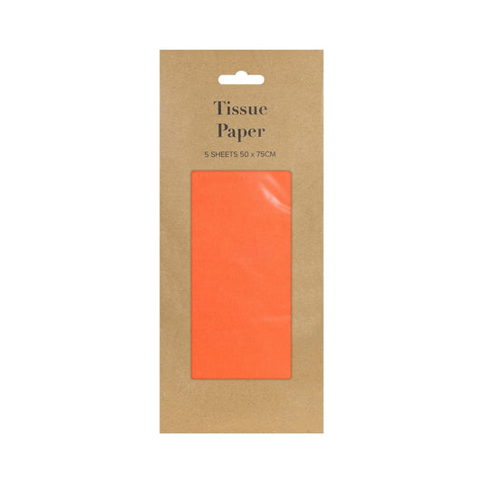 Orange Tissue Paper Retail Pack 5 Sheets