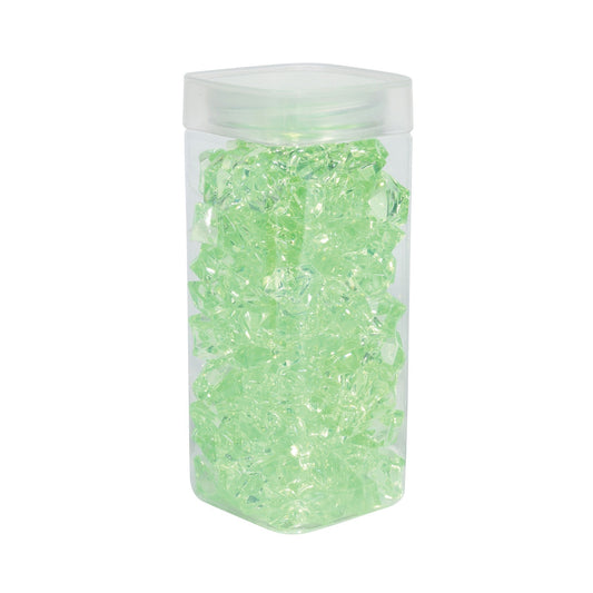 Large Light Green Acrylic Stones in Square Jar (300gr)