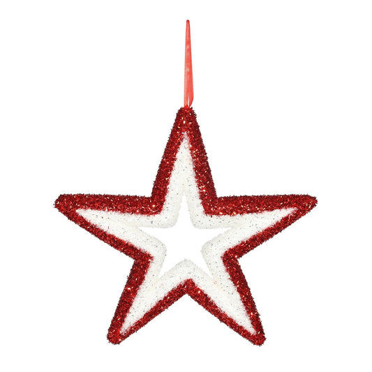 Glitter Star Hanging Decoration -Pink & White (36cm)