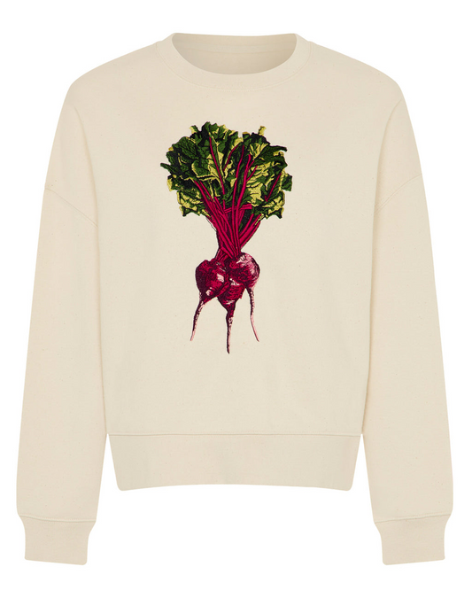Beetroot Embroidered Organic Cotton Sweatshirt