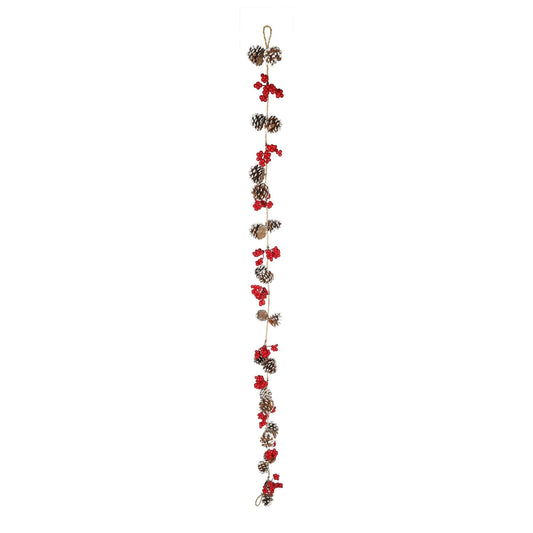 Cone & Red Berry Garland (180cm)