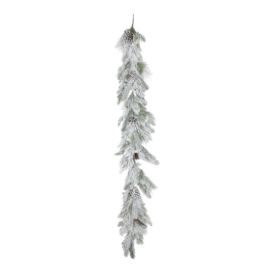 Snowy Mixed Pine & Cone Garland (180cm)