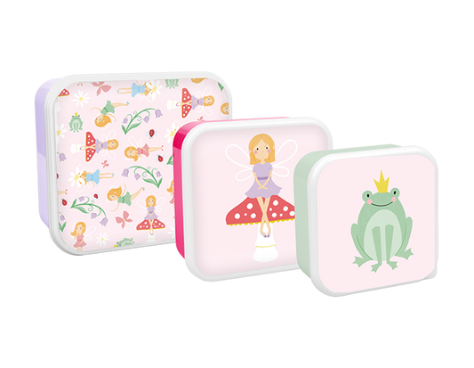 Pack of 3 Girls Printed Food Boxes (Princess & Unicorns Assorted)