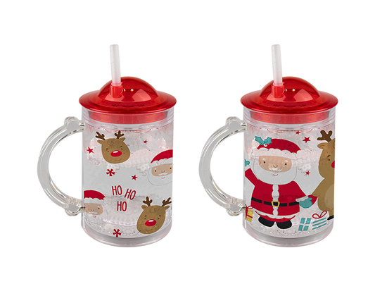 Kids Glitter Cup & Straw (Assorted)