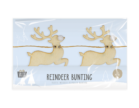 Wooden Reindeer Bunting (1.5m)