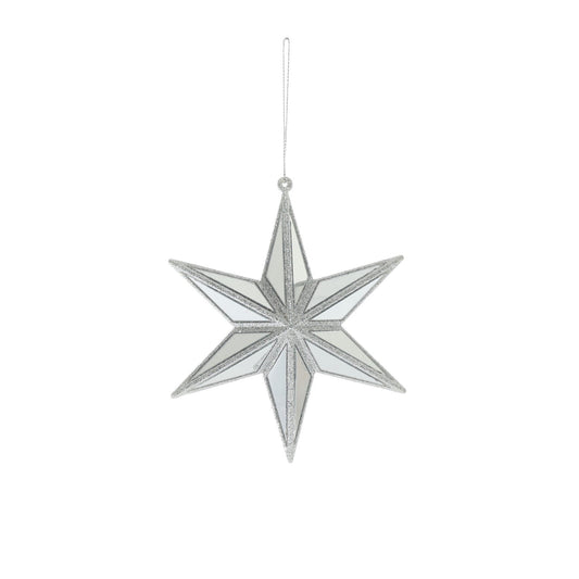 Mirror Star Hanging Decoration - Silver (12cm)