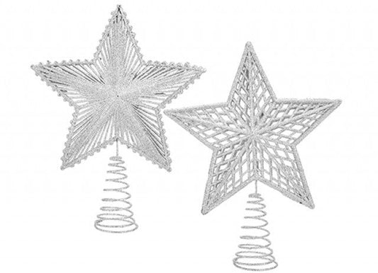Silver Large Star Tree Topper (Assorted)