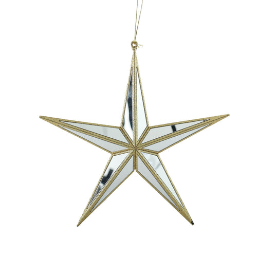 Mirror Star Hanging Decoration - Gold (27cm)