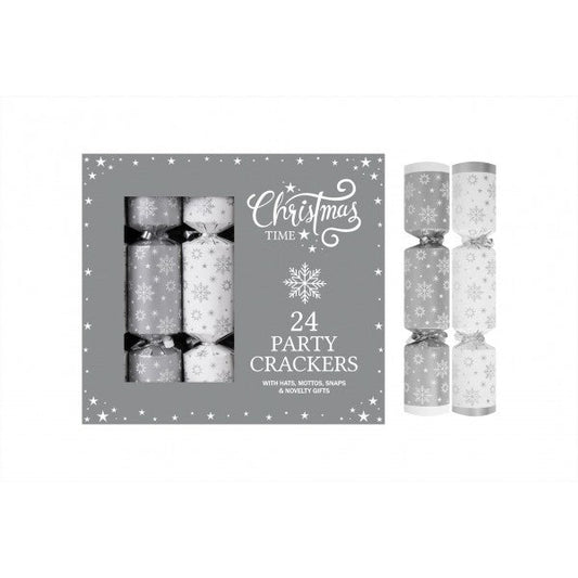 Pack of 24 Silver Stars Crackers (9 Inch)