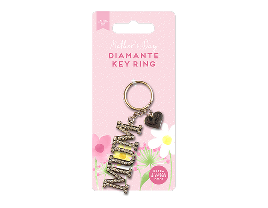 Mum Diamante Keyring