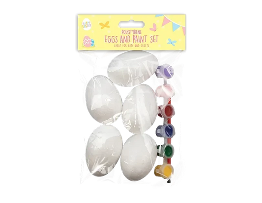 Polystyrene Eggs & Paint Set