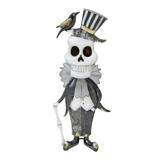 Halloween Metal Skeleton with Crow (56cm)