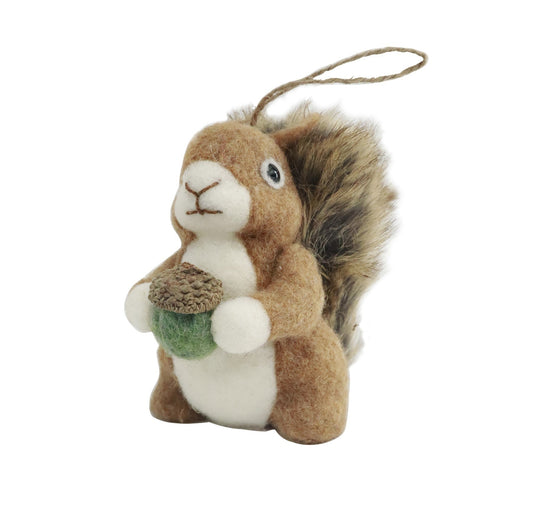 Squirrel & Acorn Hanging Decoration (11cm)