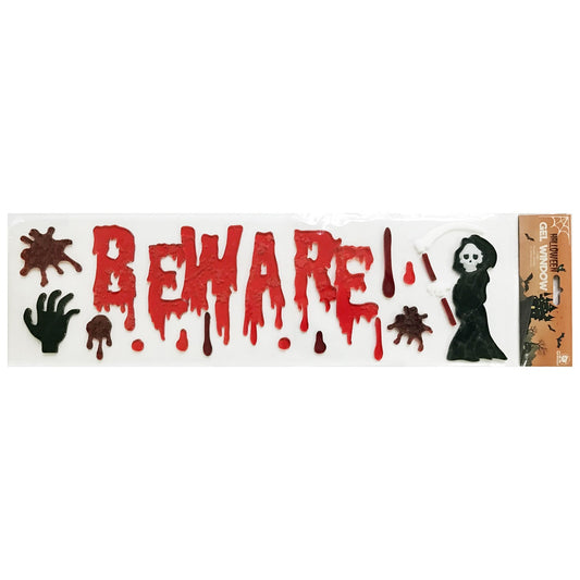 Beware Gel Window Stickers