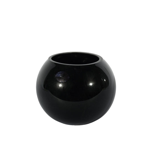 Black Gloss Bubble Ball Glass Vase (10cm)