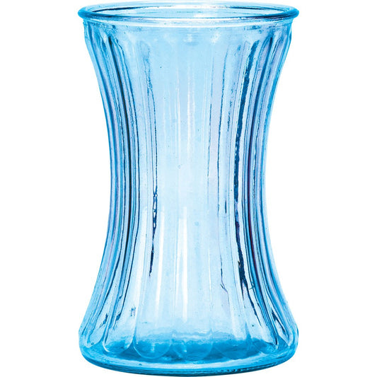 Pale Blue Hour Glass Pencil Pleat Vase