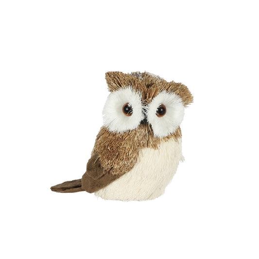 Grass & Felt Body Owl Ornament (15cm)