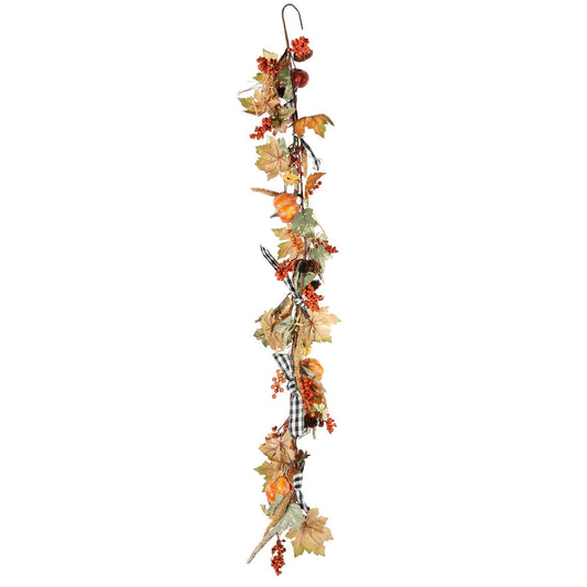 Autumn Pumpkin & Berry Leaf Garland (150cm)