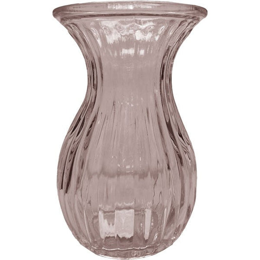 Grey Harper Fluted & Flared Glass Vase (14cm)