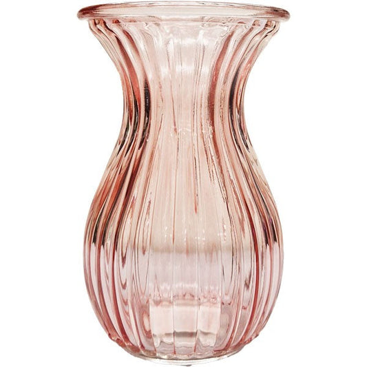 Pink Harper Fluted & Flared Glass Vase (14cm)