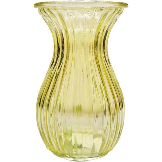 Yellow Harper Fluted & Flared Glass Vase (14cm)
