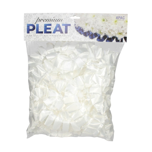 Premium Snow White Pleat Ribbon (50mm x 30m)