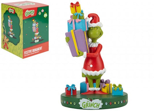Grinch Holding Presents Ornament