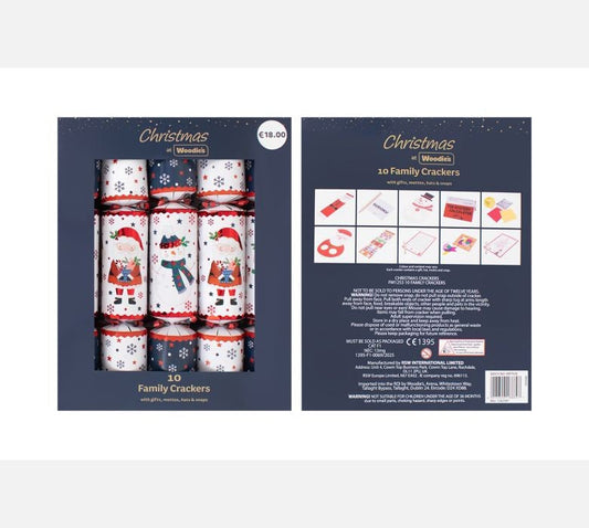 10 Family Santa & Friends Crackers (12 inch)