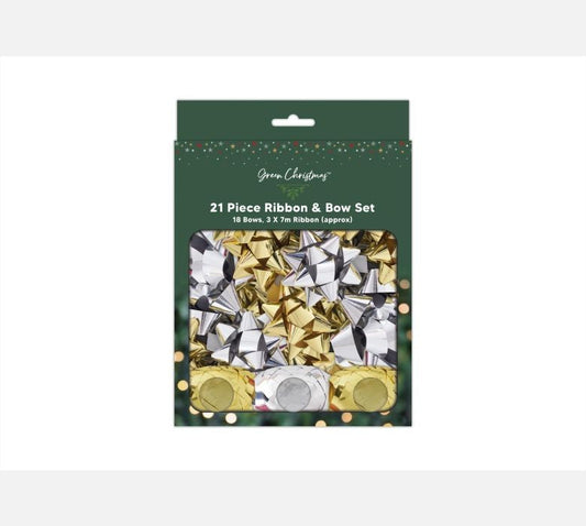 Gold & Silver Foil Ribbon Bow Set