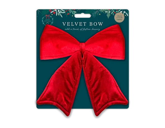 Red Velvet Bow Decoration (32cm)
