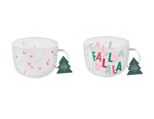 Festive Print Glass Mug