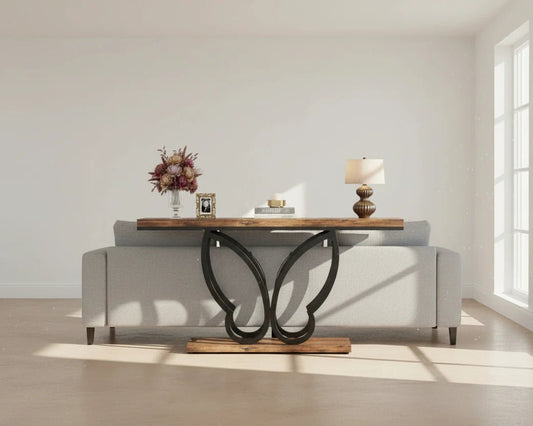 140cm Console Table Sofa Table with Butterfly Metal Frame | Luxury Home Accessories | Heulog Glow